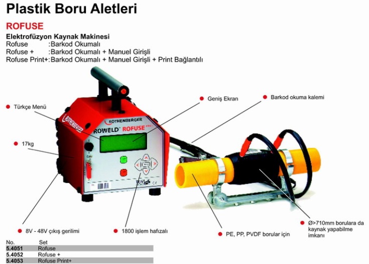 ROTHENBERGER ELEKTROFÜZYON FİZYON KAYNAK MAKİNASI