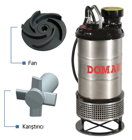 DOMAK ASGÇ407 ÇELİK GÖVDELİ KARIŞTIRICILI DALGIÇ POMPA