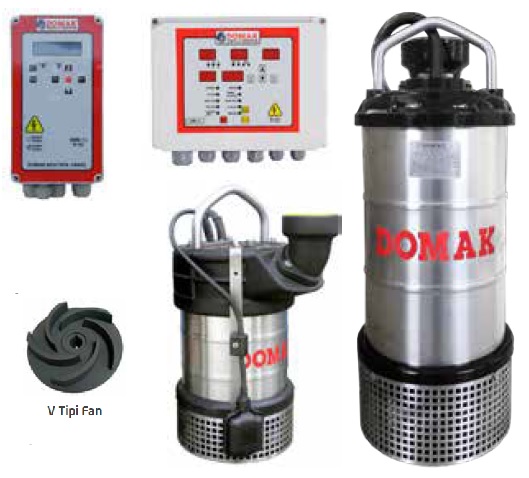 DOMAK ASGM ve ASG ÇELİK GÖVDE ATIK SU DALGIÇ POMPASI (PANOLU)