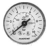 Q40 Pakkens arka çıkışlı Metal Gövde Akrilik Kapak manometreler