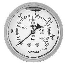 Q63 Pakkens Arka Bağlantılı Giliserin Dolgulu Manometre