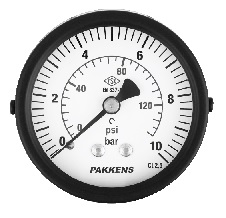 Q63 Pakkens Arkadan Bağlantılı Metal G&ouml;vde Metal Kapak Manometreler