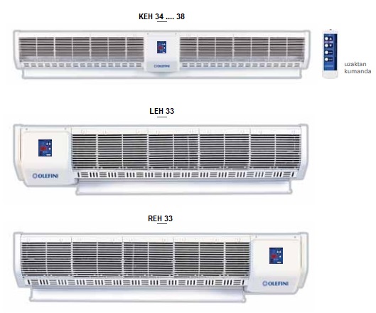 TİCARİ TİP ELEKTRİKLİ ISITICILI HAVA PERDELERİ